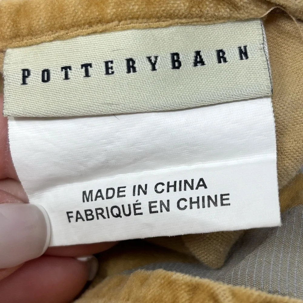 Pottery Barn Gray and Gold Striped Accent Pillow Cover